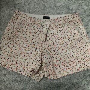 The Limited tan with pink, white, black and green dots short size 12